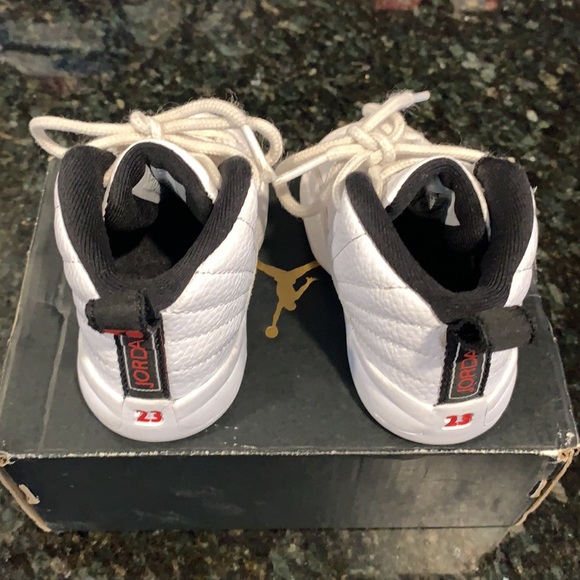 Jordan 12 Retro TD Twist WHITE/BLACK-UNIVERSITY RED size 5C - Picture 2 of 7